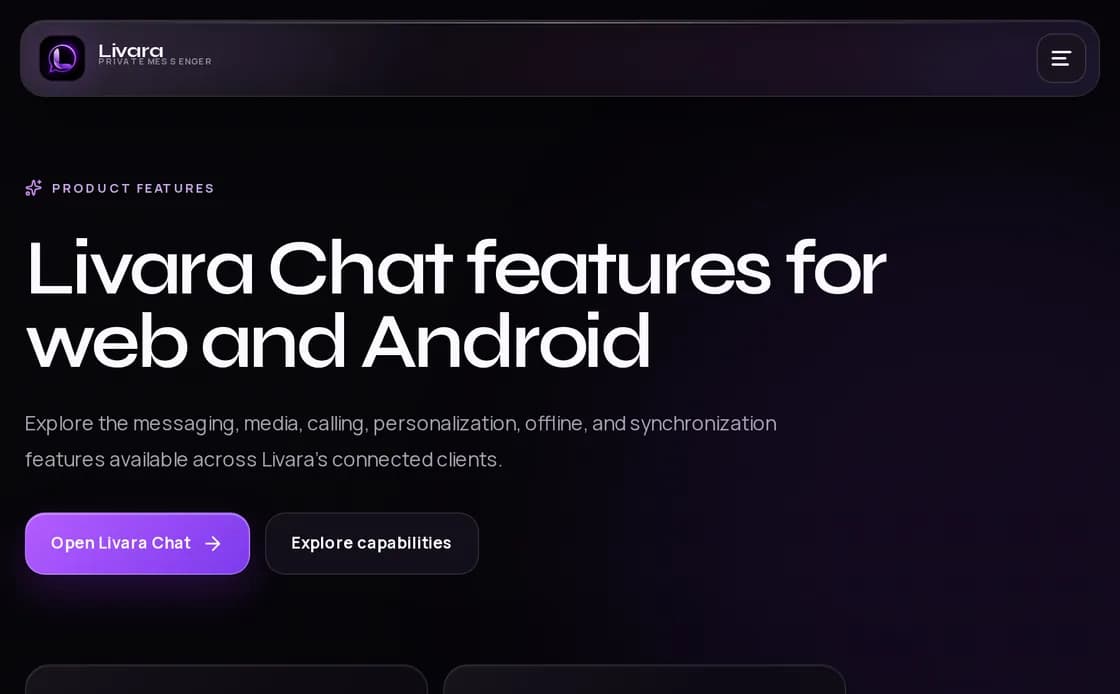 Livara Chat messaging feature interface
